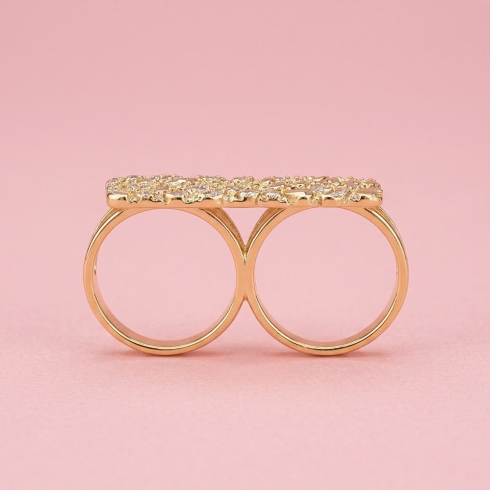 Gold Nugget Double Ring